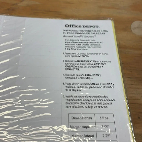 NWT Office Depot dividers with multicolor big tabs - Picture 7 of 7